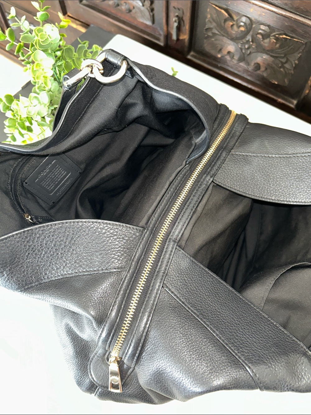 Coach Lexy Black Pebbled Leather Shoulder Bag - Picture 10 of 16